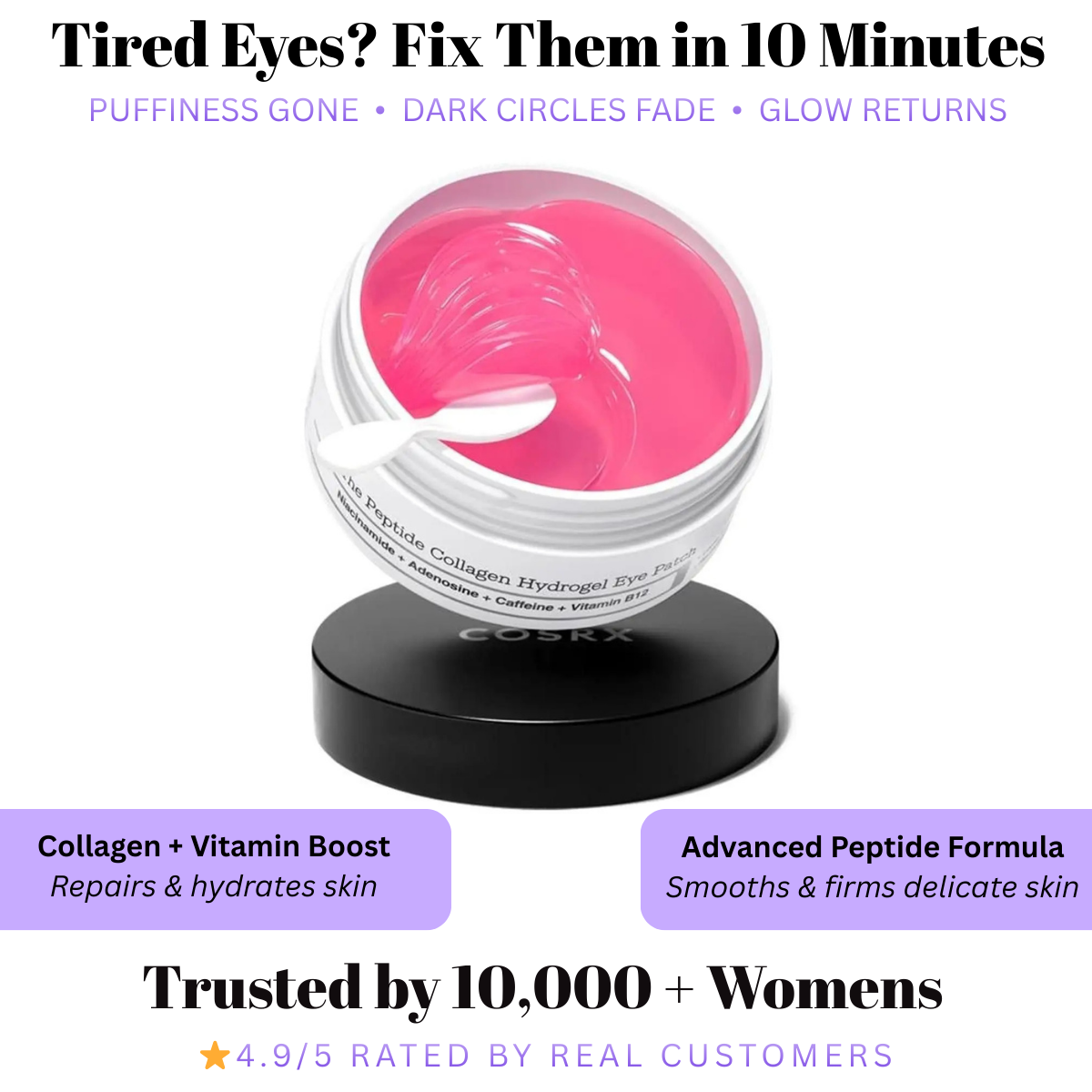 10-Min Dark Circle & Puffy Eye Repair Patch With Peptide + Collagen Hydrogel (60 Pcs)